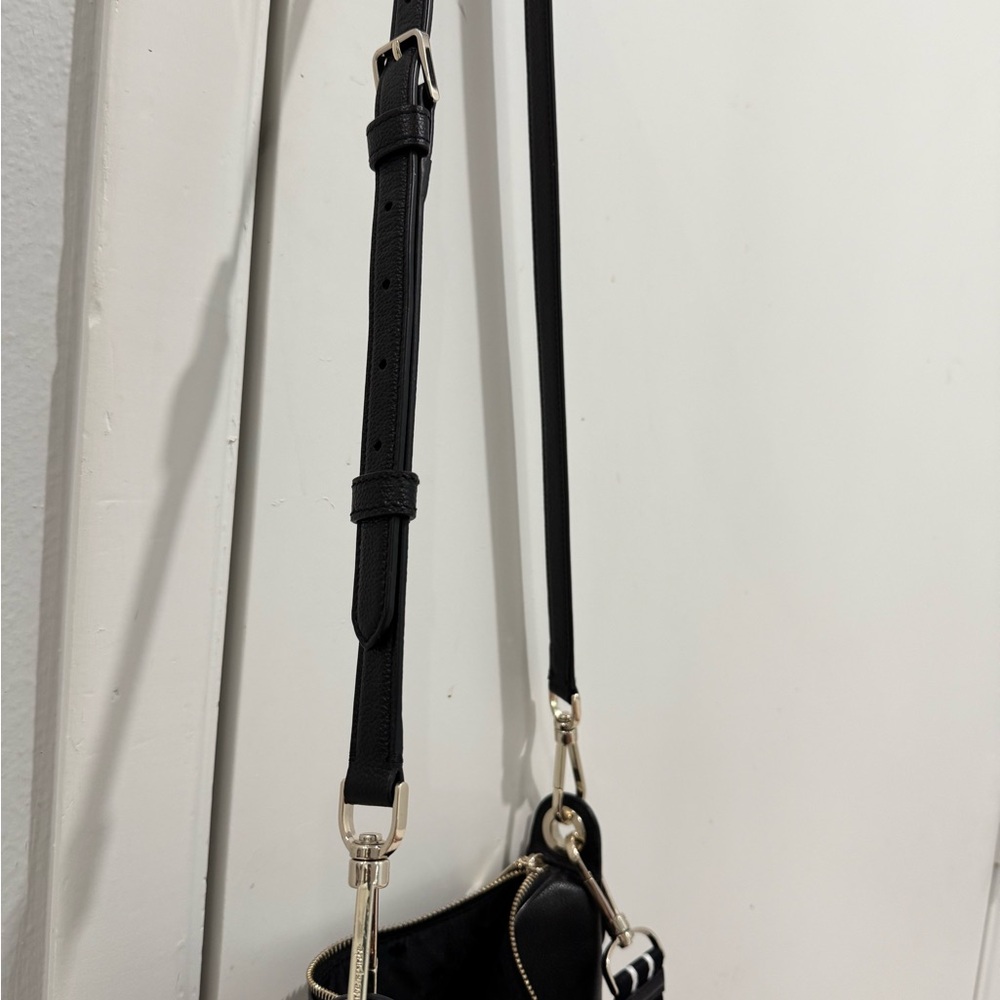 Kate Spade Black Crossbody Bag with Striped Strap - Picture 10 of 11